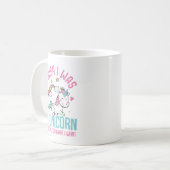 Funny Unicorn Regenbogen mit Typografie Zitat Kaffeetasse (Vorderseite Links)