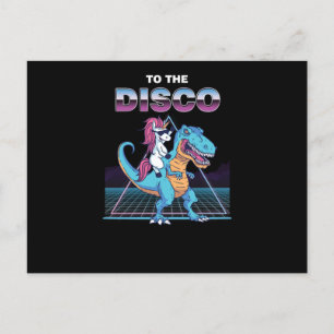 Funny Unicorn Reiten ein Dinosaurier Geschenk für Postkarte