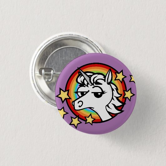 FUNNY UNICORN ROUND BUTTON (Vorne & Hinten)