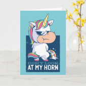 Funny Unicorn schau nicht auf mein Horn Karte (Gelbe Blume)