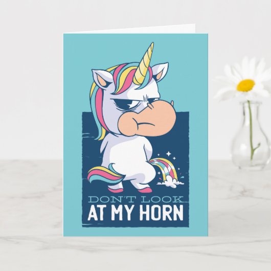 Funny Unicorn schau nicht auf mein Horn Karte (Kleine Pflanze)