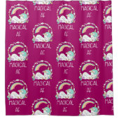 Funny Unicorn Sprichwort Magical AF Duschvorhang (Vorderseite)