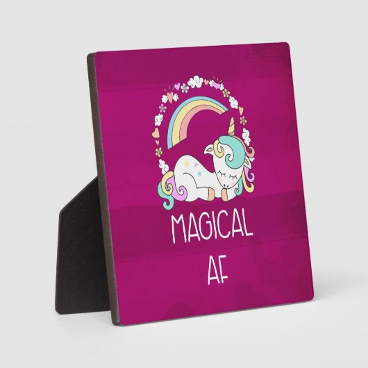 Funny Unicorn Sprichwort Magical AF Fotoplatte (Vorderseite)