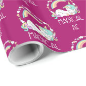 Funny Unicorn Sprichwort Magical AF Geschenkpapier (Rolleneckpunkt)