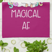 Funny Unicorn Sprichwort Magical AF Illustration Geschirrtuch (Gefaltet)