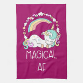 Funny Unicorn Sprichwort Magical AF Illustration Geschirrtuch (Vertikal)