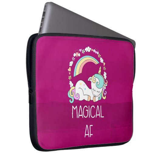 Funny Unicorn Sprichwort Magical AF Laptopschutzhülle (Vorne Rechts)