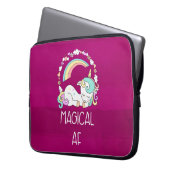 Funny Unicorn Sprichwort Magical AF Laptopschutzhülle (Vorderseite Links)