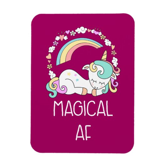 Funny Unicorn Sprichwort Magical AF Magnet (Vertikal)