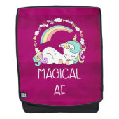 Funny Unicorn Sprichwort Magical AF Rucksack (Vorderseite)