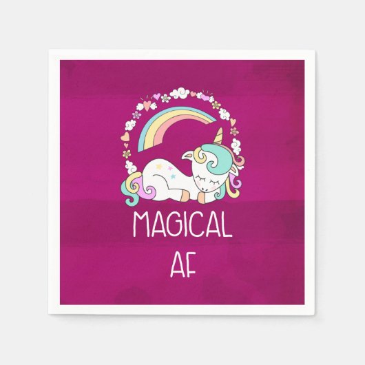 Funny Unicorn Sprichwort Magical AF Serviette (Vorderseite)