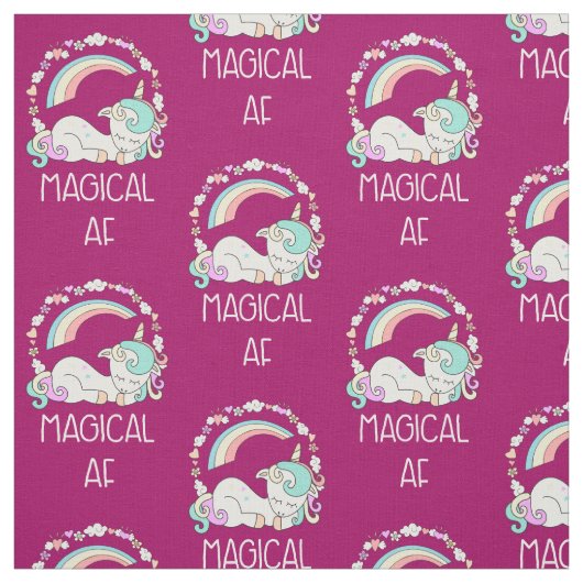 Funny Unicorn Sprichwort Magical AF Stoff (Muster)
