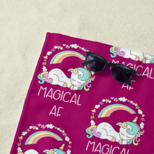 Funny Unicorn Sprichwort Magical AF Strandtuch