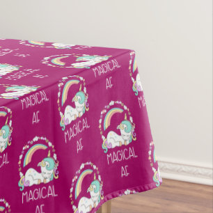 Funny Unicorn Sprichwort Magical AF Tischdecke