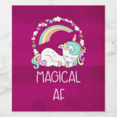Funny Unicorn Sprichwort Magical AF Weinetikett (Einzelnes Label)