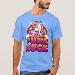 Funny Unicorn und Rainbow Punk Rock Music Festival T-Shirt
