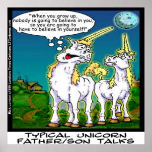 Funny Unicorn Vater/Sohn Bonding Poster