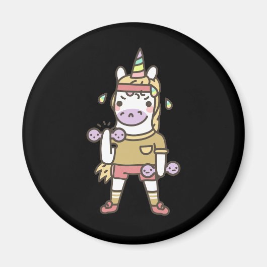 Funny Unicorn Workout Magnet (Vorne)