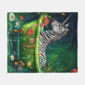 Funny Unicorn Zebra in einer Badewanne Fleecedecke (Vorderseite (Horizontal))