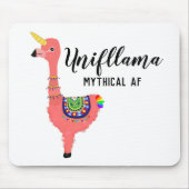 Funny Unifllama: Unicorn-Flamingo-llama Mythical A Mousepad (Vorne)