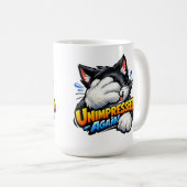 Funny Unimpressed Cat Coffee Mug - Grumpy Office  Kaffeetasse (VorderseiteRechts)