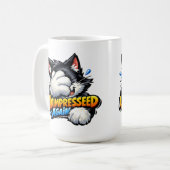 Funny Unimpressed Cat Coffee Mug - Grumpy Office  Kaffeetasse (Vorderseite Links)