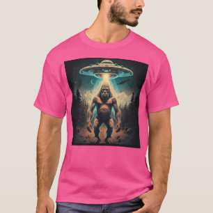 Funny Unique Bigfoot Selfie mit Ufos komisch T-Shirt