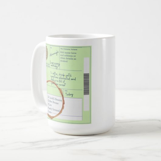 Funny UNIQUE Custom UK Prescription Coffee Lovers Kaffeetasse (Vorderseite Links)