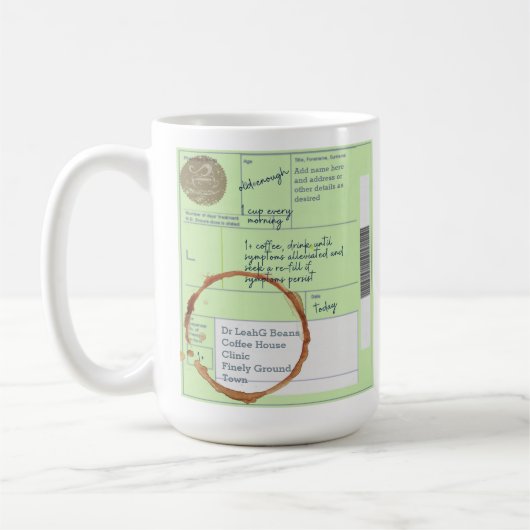 Funny UNIQUE Custom UK Prescription Coffee Lovers Kaffeetasse (Links)
