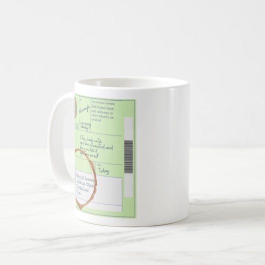 Funny UNIQUE Custom UK TEA Liebhaber Verschreibung Kaffeetasse (Vorderseite Links)