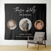 Funny Unique Kids Foto Engagement Party Hintergrun Wandteppich (Beispiel (Horizontal))