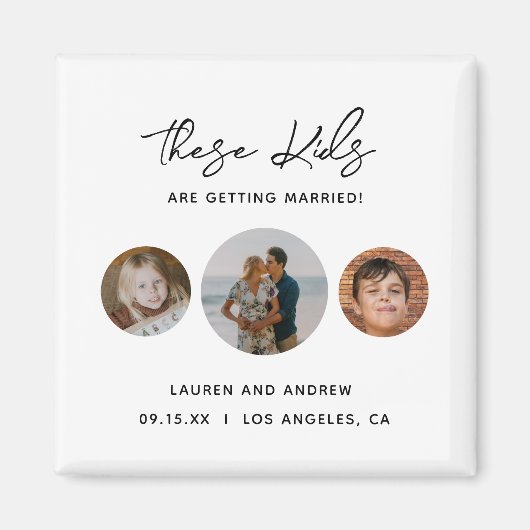Funny Unique Kids Foto Wedding Save the Date Magnet (Vorne)