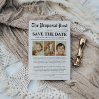 Funny Unique Kids Wedding Newspapier Save the Date