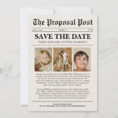 Funny Unique Newspaper Foto Kids Wedding Save The Date (Vorderseite)