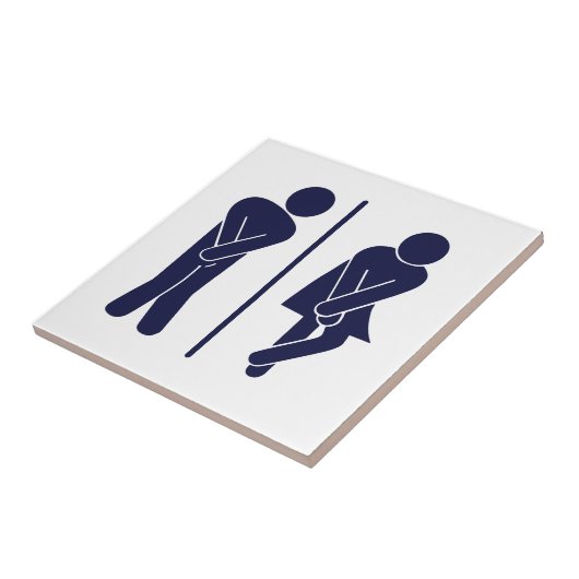 Funny Unisex Badezimmer Sign Fliese (Seite)