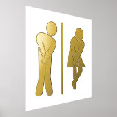 Funny Unisex Badezimmer Sign Foliendrucke (Ablage )