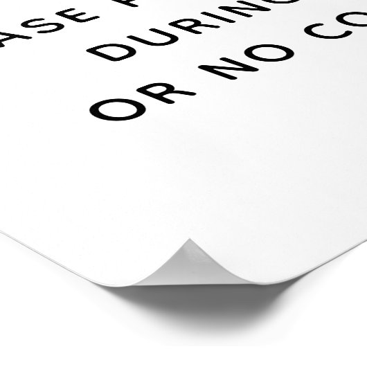 Funny Unplugged Zeremony Sign for Wedding Poster (Ecke)