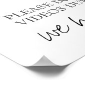 Funny Unplugged Zeremony Wedding Sign Poster (Ecke)