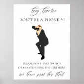 Funny Unplugged Zeremony Wedding Sign Poster (Vorne)