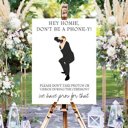 Funny Unplugged Zeremony Wedding Sign Poster