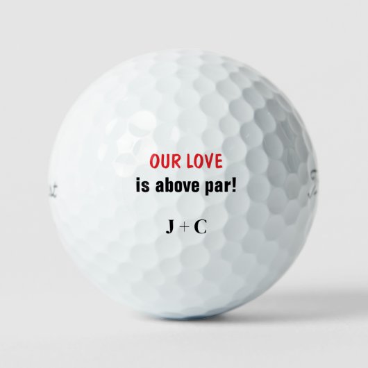 Funny unsere Liebe ist über Par Initials Titleist Golfball (Vorderseite)