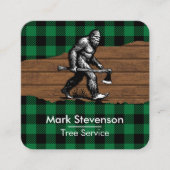 Funny Unusual Sasquatch Bigfoot Green Quadratische Visitenkarte (Vorderseite)