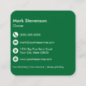 Funny Unusual Sasquatch Bigfoot Green Quadratische Visitenkarte (Rückseite)