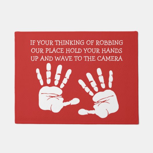 Funny Unwelcome Security Joke Floor Mats Fußmatte (Vorderseite)