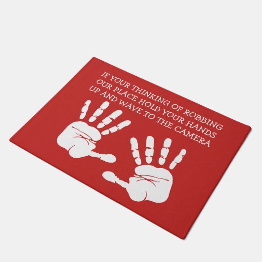 Funny Unwelcome Security Joke Floor Mats Fußmatte (Schrägansicht)