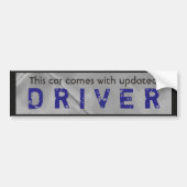 Funny Updated Driver Blue Black Autoaufkleber (Vorne)