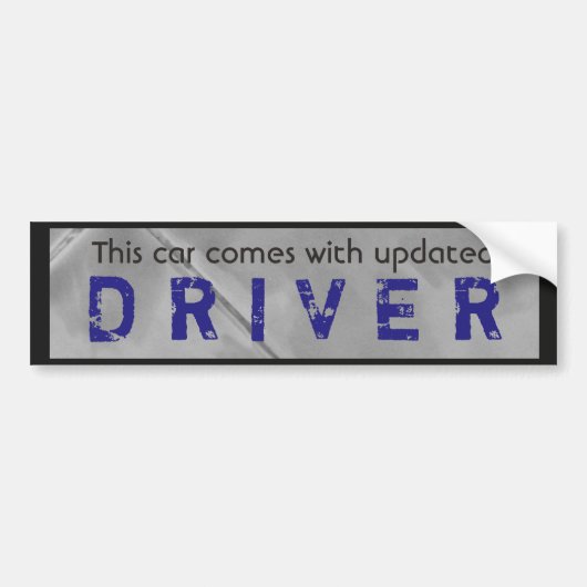 Funny Updated Driver Blue Black Autoaufkleber (Vorne)