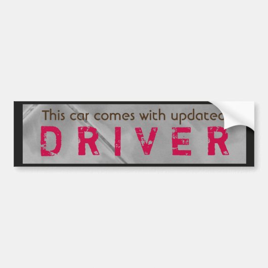 Funny Updated Driver Pink Brown Autoaufkleber (Vorne)