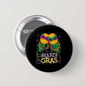 Funny Updown Pineaple Swinger Mardi Gras Bea Button (Vorne & Hinten)