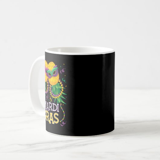 Funny Updown Pineaple Swinger Mardi Gras Bea Kaffeetasse (Vorderseite Links)